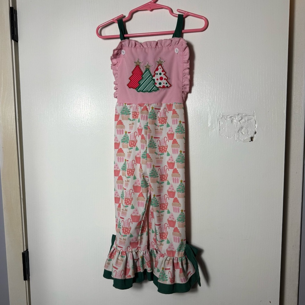 Pink and Green Holiday Jumpsuit